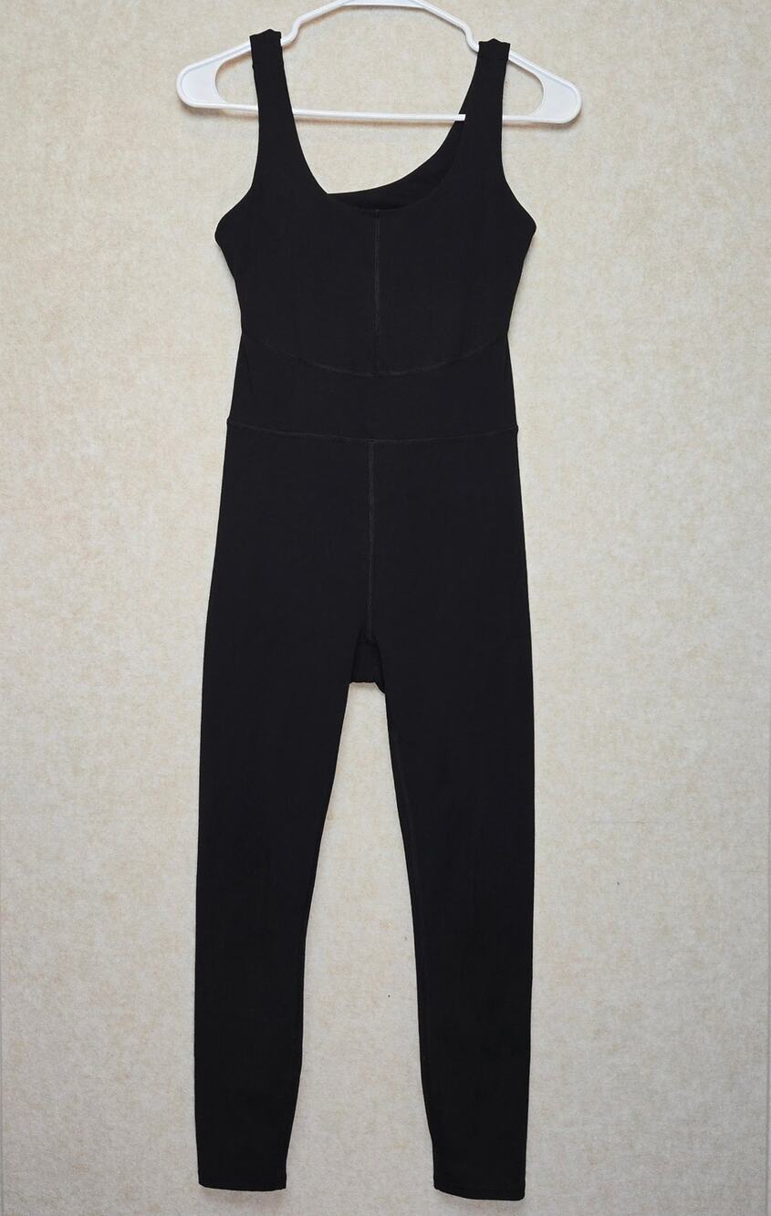 Fabletics Womens Small Black Open Back Full Length Athletic Jumpsuit Catsuit